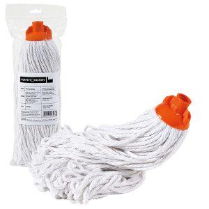 Mop industriale Falcon - a frange - 300 gr - cotone rigenerato - bianco - PerfettoFactory - immagine 1