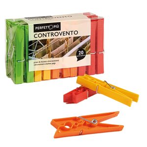 Mollette biancheria Controvento Colours - colori assortiti - Perfetto - conf. 20 pezzi - immagine 1