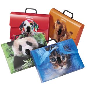 Valigetta Animal Friends Color - 28 x 38 cm - dorso 5 cm - PP - fantasie assortite - Colorosa - immagine 1