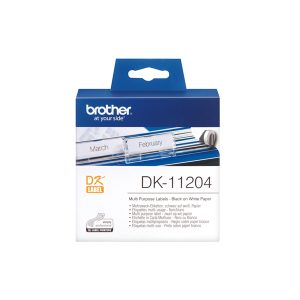 Brother - Rotolo 400 Etichette 17 x 54 mm - Nero/Bianco - DK-11204 - immagine 1