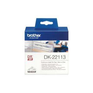 Brother - Nastro adesivo - in pellicola - Nero/Trasparente - 62mm x 15,24mt - DK-22113 - immagine 1