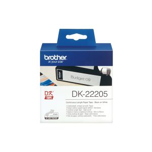 Brother - Rotolo etichetta continua - Nero/Bianco - 62mm x 30,48mt - DK22205 - immagine 1