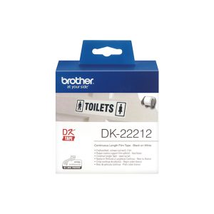 Brother - Nastro adesivo - in pellicola - Nero/Bianco - 62mm x 15,24mt - DK22212 - immagine 1