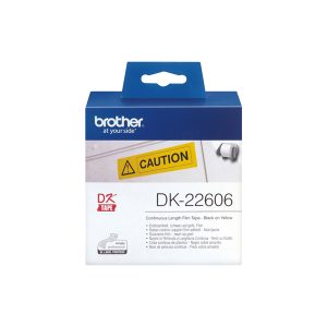 Brother - Nastro adesivo - Nero/Giallo -  62mm x 15,24mt - DK22606 - immagine 1