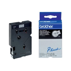 Brother - Nastro -  Trasparente/Nero - TC101 - 12mm x 7,7mt - immagine 1