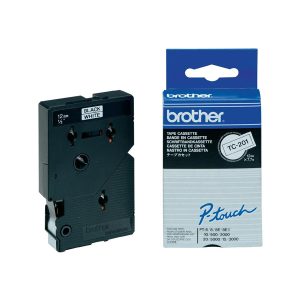 Brother - Nastro -  Bianco/Nero - TC201 - 12mm x7,7mt - immagine 1