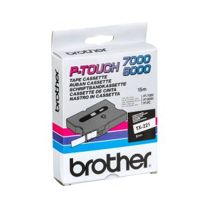 Brother - Nastro -  Nero/Bianco - TX221 - 9mm x15mt - immagine 1