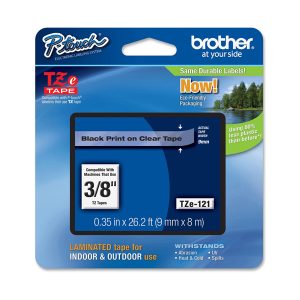 Brother - Nastro - Nero/Trasparente - TZ121 - 9mm x 8mt - immagine 1