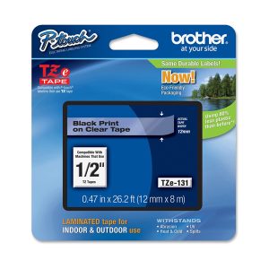 Brother - Nastro - Nero/Trasparente - TZE131 - 12mm x 8mt - immagine 1