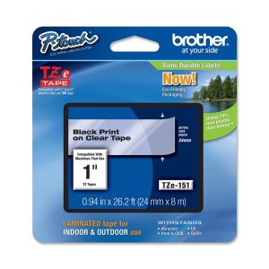 Brother - Nastro - Nero/Trasparente -TZE151 - 24mm x 8mt - immagine 1