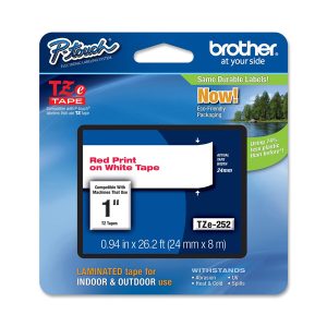 Brother - Nastro - Rosso/Bianco - TZE252 - 24mm x 8mt - immagine 1