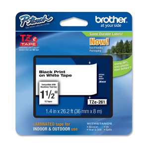 Brother - Nastro -  Nero/Bianco - TZE261 - 36mm x 8mt - immagine 1