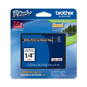 Brother - Nastro - Bianco/Nero - TZE315 - 6mm x 8mt - immagine 1