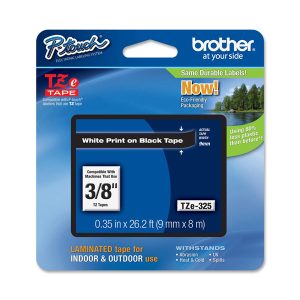 Brother - Nastro - Bianco/Nero - TZE325 - 9mm x 8mt - immagine 1