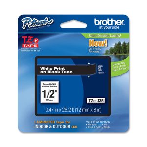 Brother - Nastro - Bianco/Nero - TZE335 - 12mm x 8mt - immagine 1