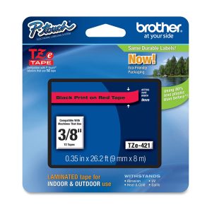 Brother - Nastro -  Nero/Rosso - TZE421 -  9mm x 8mt - immagine 1