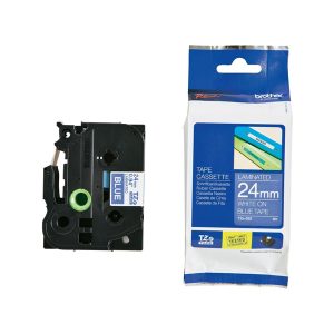 Brother - Nastro -  Bianco/Blu - TZE555 - 24mm x 8mt - immagine 1