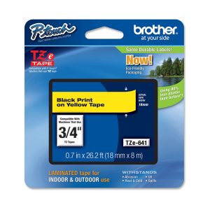 Brother - Nastro -  Nero/Giallo - TZE641 - 18mm x 8mt - immagine 1