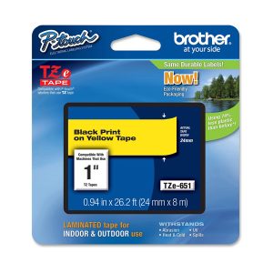 Brother - Nastro -  Nero/Giallo - TZE651 - 24mm x 8mt - immagine 1
