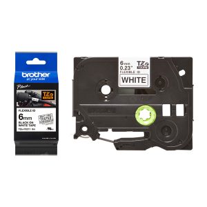 Brother - Nastro laminato flessibile - TZEFX211 - Nero / Bianco - 6mm x 8mt - immagine 1