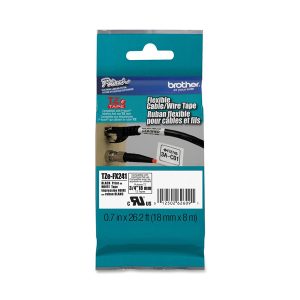 Brother - Nastro laminato flessibile - Nero/Bianco - TZEFX241 - 18mm x 8mt - immagine 1