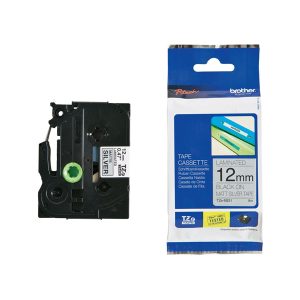 Brother - Nastro metallizzato - Nero/argento opaco - TZEM931 - 12mm x 8mt - immagine 1