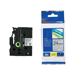 Brother - Nastro metallizzato - Nero/argento opaco - TZEM951 - 24mm x 8mt - immagine 1
