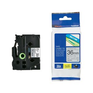 Brother - Nastro metallizzato - Nero/argento opaco - TZEM961 - 36mm x 8mt - immagine 1