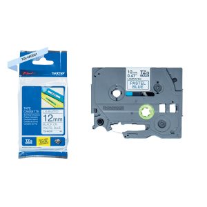 Brother - Nastro laminato pastello 12 mm - nero/blu - TZEMQ531 - immagine 1