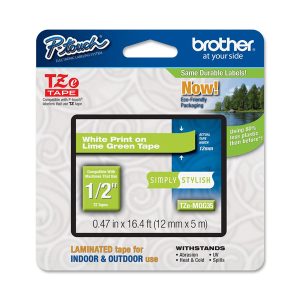 Brother - Nastro - Bianco/Verde acido - TZEMQG35 - 12mm x 5mt - immagine 1