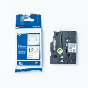 Brother - Nastro - tessuto - 12 mm - Nero su Bianco - 4m - TZER231 - immagine 1