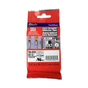 Brother - Nastro con adesivo resistente - Nero/Bianco - TZES231 - 12mm x 8mt - immagine 1