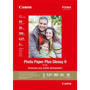 Canon - Carta fotografica Plus Glossy II PP-201 - A4 - 20 Fogli - 2311B019 - immagine 1