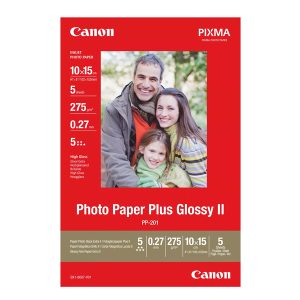 Canon - Carta fotografica Plus Glossy II PP-201 - 10 x 15 cm - 5 Fogli - 2311B053 - immagine 1