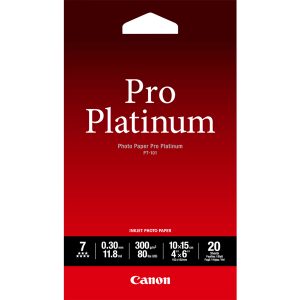 Canon - Carta fotografica PT-101 Pro Platinum - 4 x 6  - 20 Fogli - 2768B013 - immagine 1