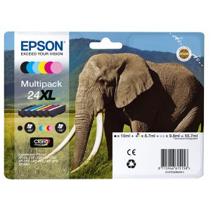 Epson - Cartuccia ink - 24XL - C/M/Y/C CH/M CH/K - C13T24384011 - C/M/Y 8,7ml - C CH/M CH 9,8ml - K 10ml - immagine 1