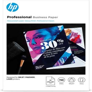 Hp - Confezione da 150 fogli carta professionale lucida HP per getto d'inchiostro A4 - 3VK91A - immagine 1