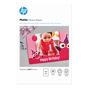 Hp - Carta fotografica opaca originale Hp 25 fogli - 10 x 15 cm - 7HF70A - immagine 1