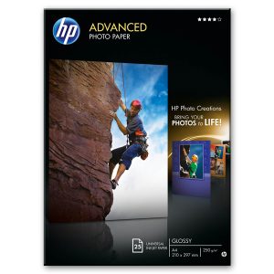 Hp - Carta fotografica originale lucida Hp Advanced Photo Paper 25 Fogli - A4 - 210 x 297 mm - Q5456A - immagine 1