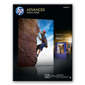Hp - Confezione da 25 Fogli Carta originale fotografica lucida 13 x 18 cm senza margini Hp Advanced - Q8696A - immagine 1