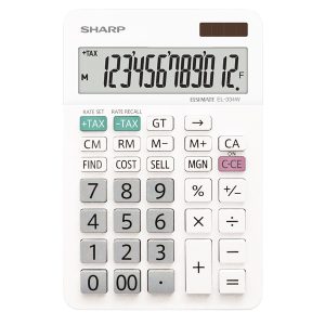 Sharp - Calcolatrice da Tavolo EL-334W - con cavalletto - 12 cifre - EL-334W - immagine 1