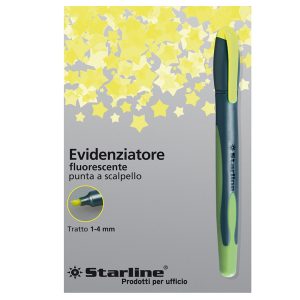 Evidenziatore a penna Starline - punta scalpello - tratto da 1,0-4,0mm - giallo - Starline - immagine 1