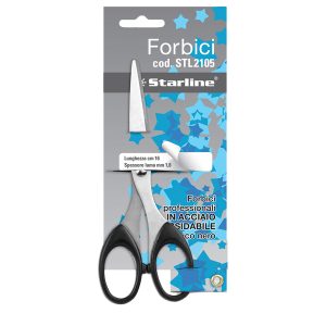 Forbici - 16 cm - lama in acciaio - impugnatura in ABS - nero - Starline - immagine 1
