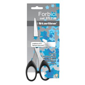 Forbici - 21 cm - lama in acciaio - impugnatura ABS - nero - Starline - immagine 1