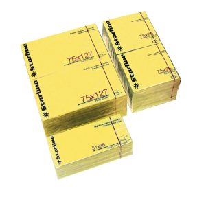 Blocchetto biglietti adesivi - giallo - 50 x 40mm - 70gr - 100 fogli - Starline - immagine 1