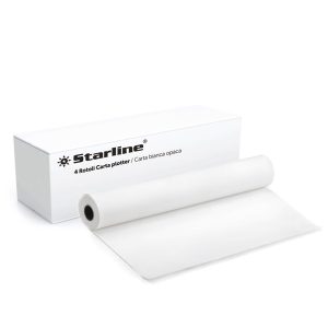 Carta plotter - stampa inkjet - 610 mm x 50 mt - 80 gr - opaca - bianco - Starline - immagine 1