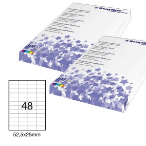 Etichette adesive - in carta - permanenti - 52,5 x 25 mm - 48 et/fg - 100 fogli - bianco - Starline - immagine 1