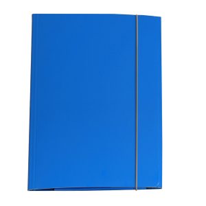 Cartellina con elastico - cartone plastificato - 3 lembi - 25x34 cm - azzurro - Queen - Starline - immagine 1