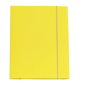 Cartellina con elastico - cartone plastificato - 3 lembi - 25x34 cm - giallo - Queen - Starline - immagine 1