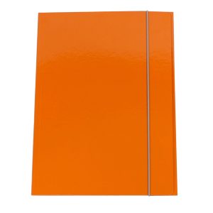 Cartellina con elastico - cartone plastificato - 3 lembi - 25x34 cm - arancio - Queen - Starline - immagine 1